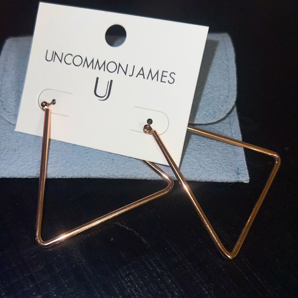 Rose Gold triangle hoops